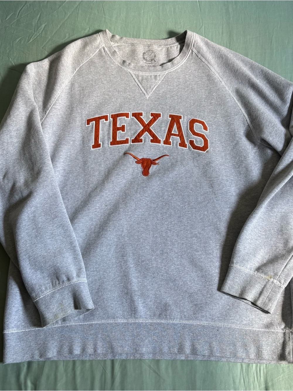Texas Longhorns Gray Crewneck Sweatshirt with Orange Texas Logo